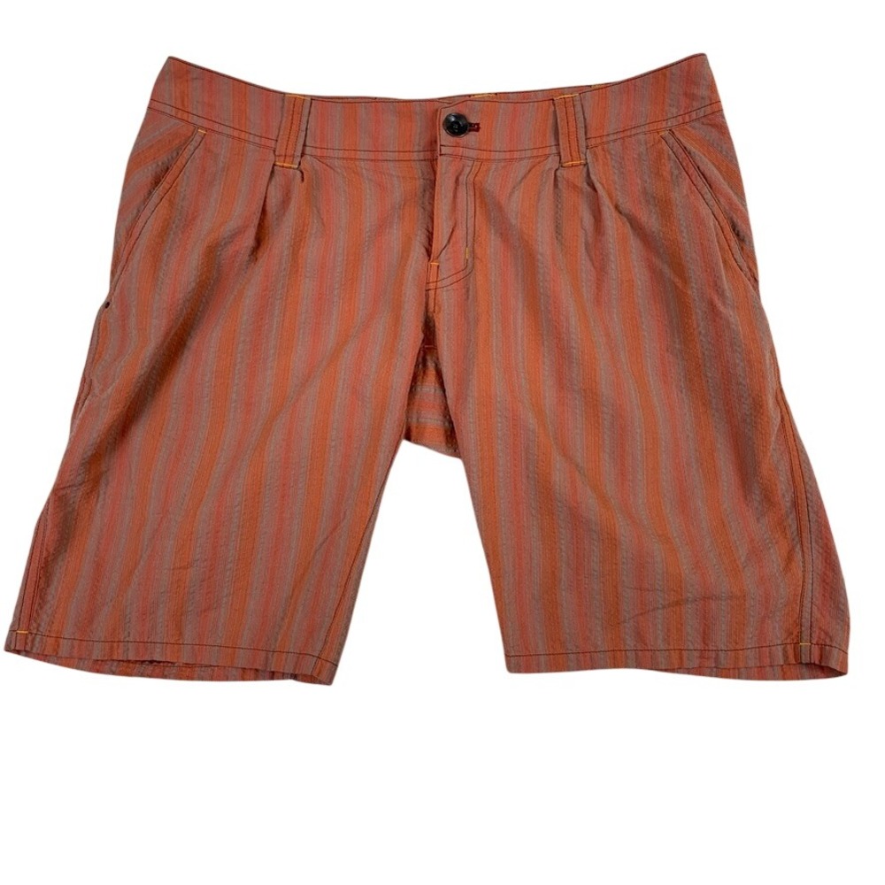 Arc'teryx Womens Hiking Shorts Size 8 Orange Gray Trim Fit Outdoor Trail